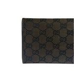 Gucci Brown Leather Trim GG TriFold Long Wallet