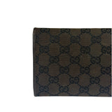 Gucci Brown Leather Trim GG TriFold Long Wallet