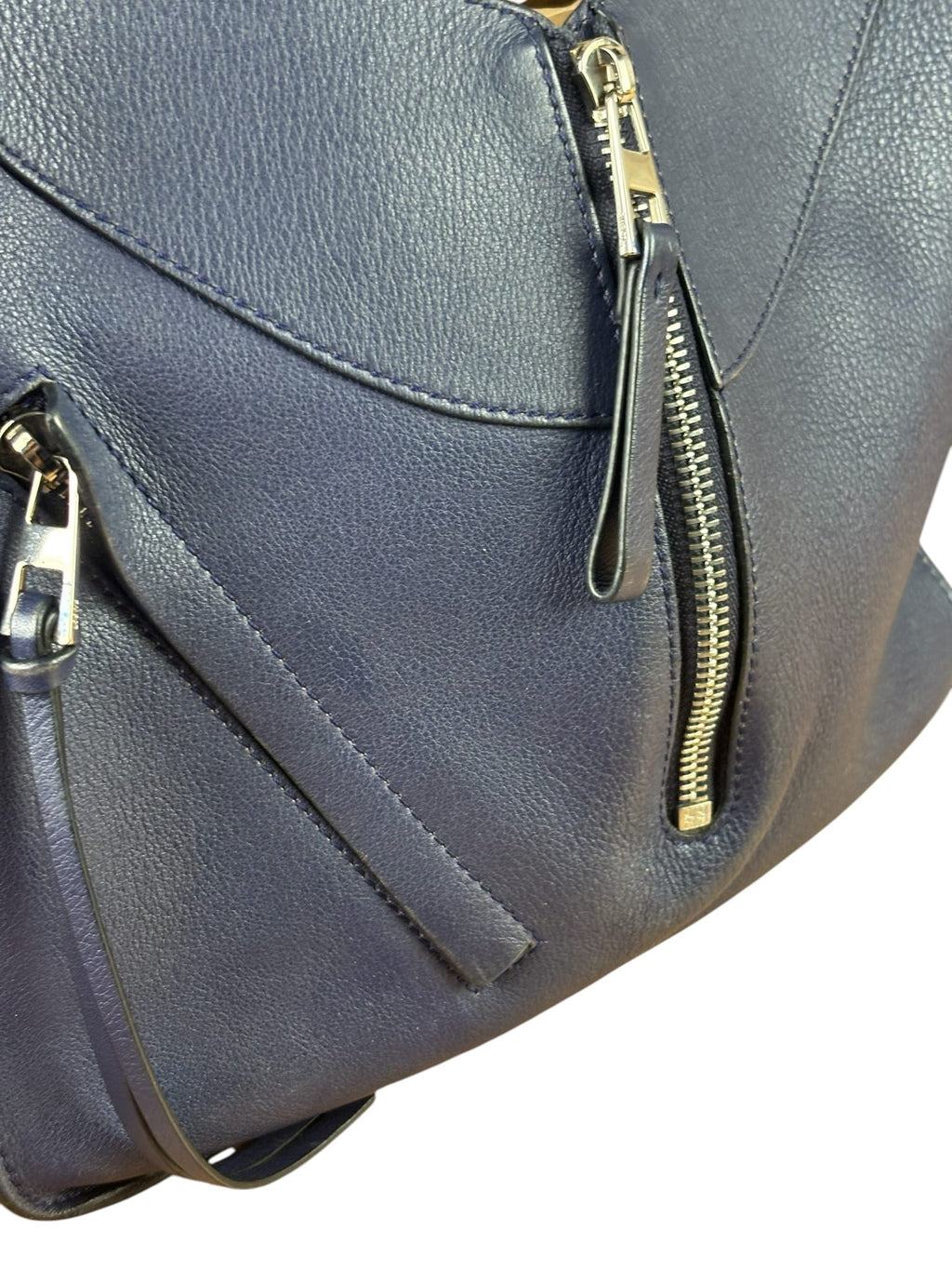 Loewe Navy Leather Hammock Shoulder Bag