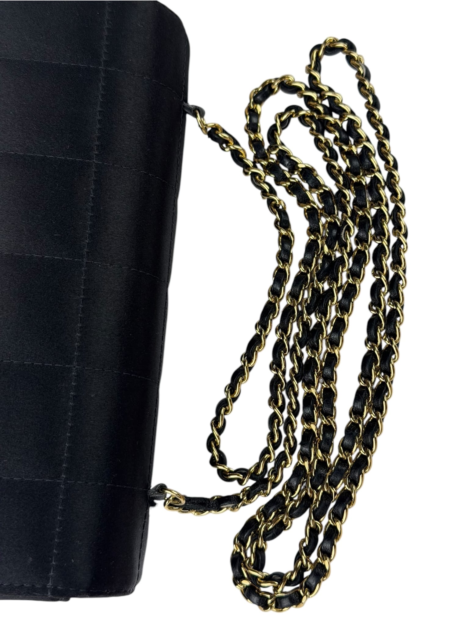 Chanel Black Satin Chocolate Bar Mini East-West Flap Bag