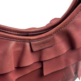 Yves Saint Laurent Dusty Rose Leather Tropez Ruffled Frilled Hobo Bag