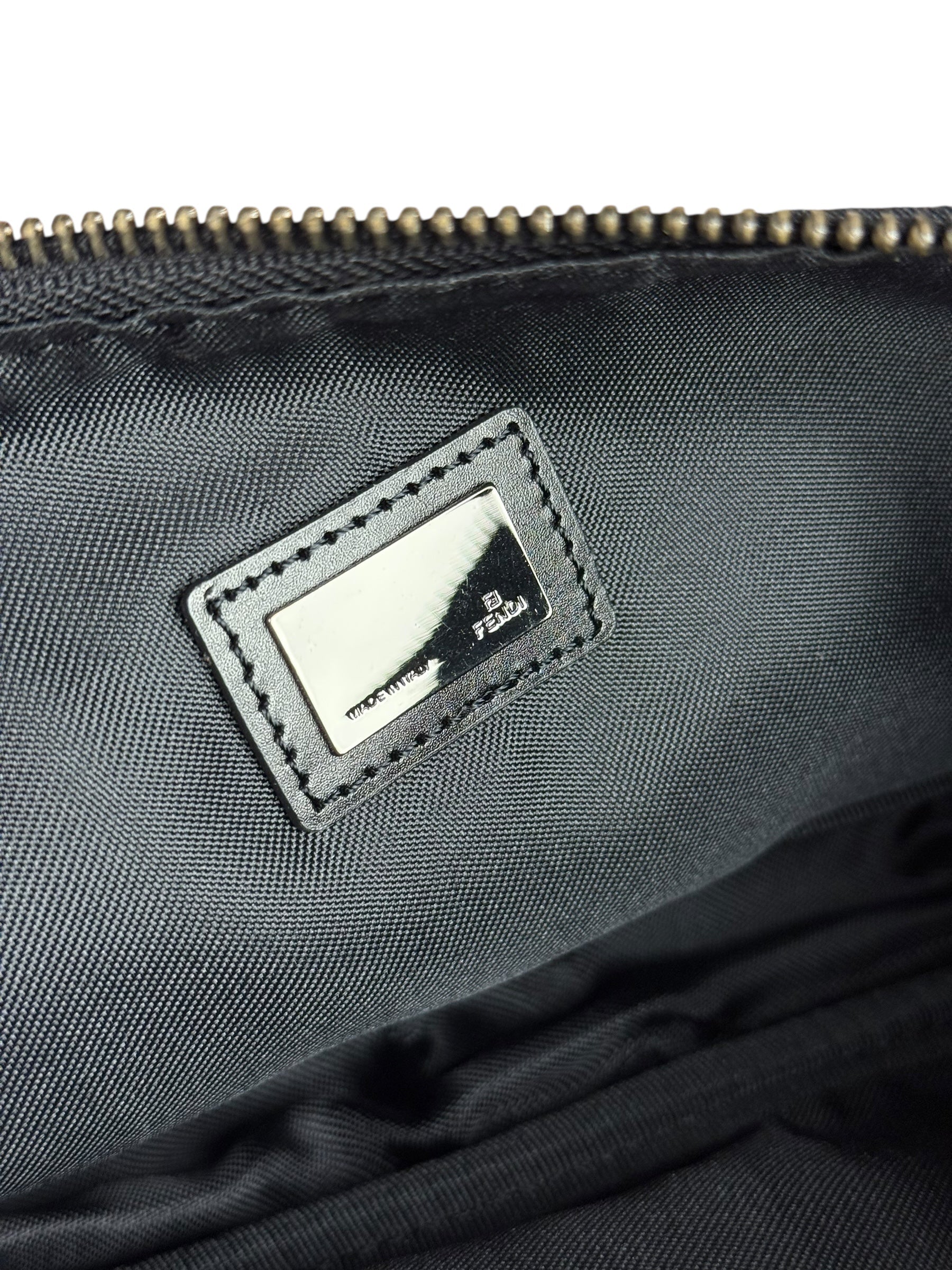 Fendi FF Black Canvas Boat Pochette