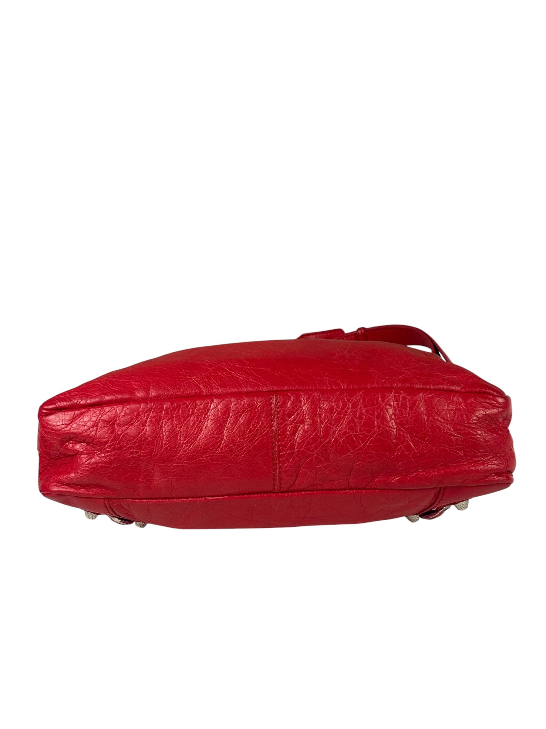 Balenciaga Red Leather Motocross City Two-Way Bag
