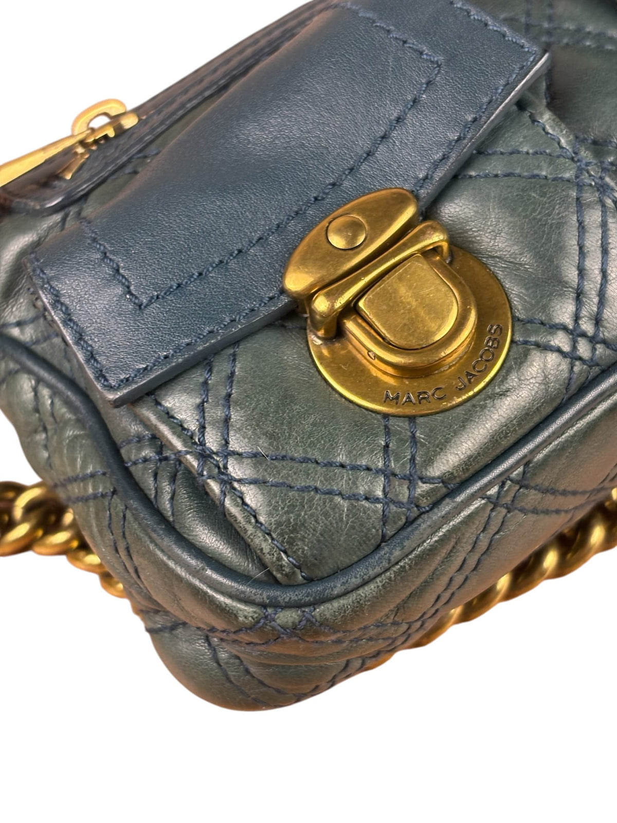 Marc Jacobs Green Quilted Leather Multipocket Shoulder Bag