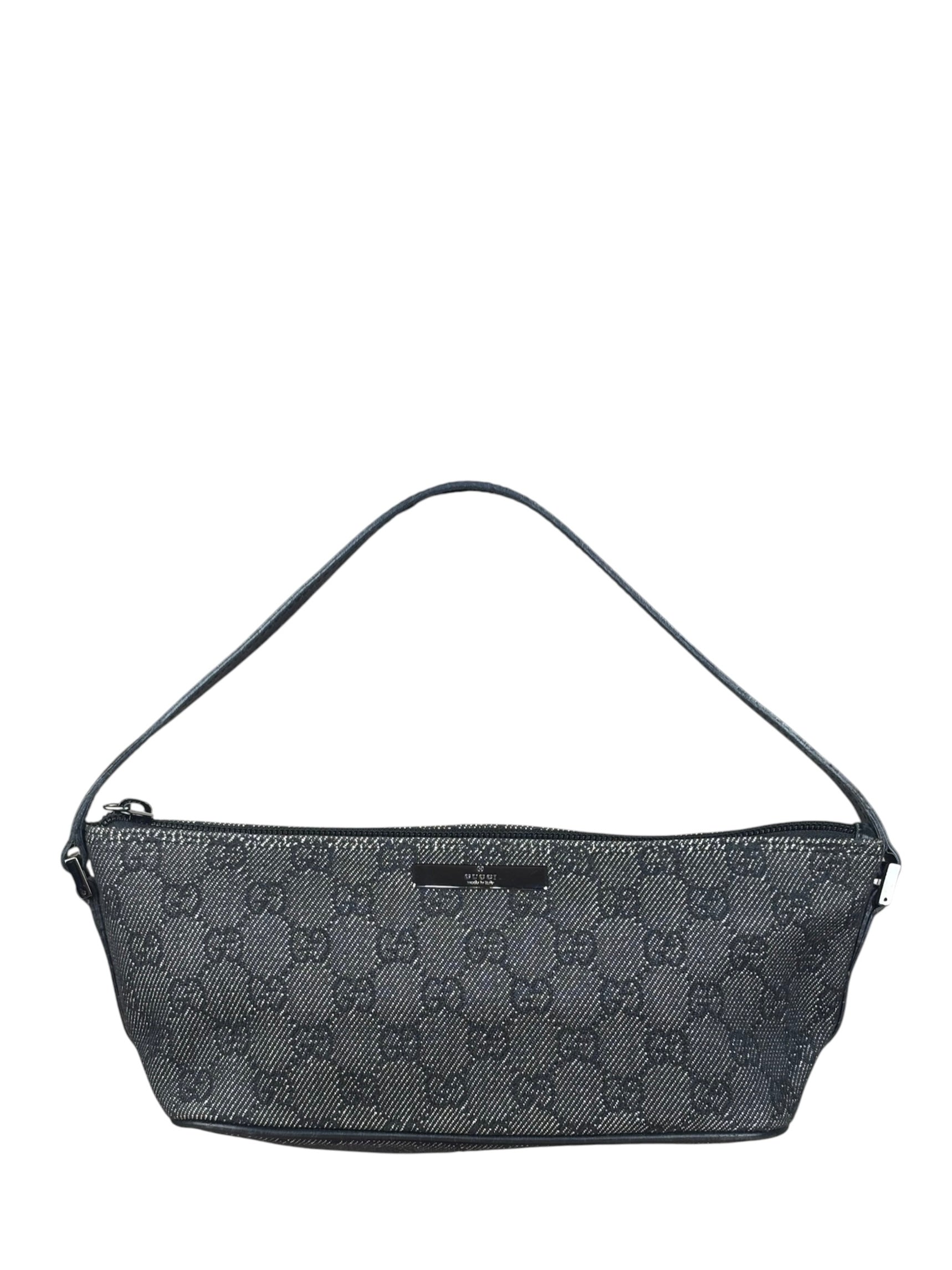 Gucci GG Black Canvas Pochette Handbag