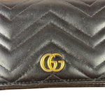 Gucci Black Leather Marmont Card Case Wallet