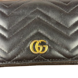 Gucci Black Leather Marmont Card Case Wallet