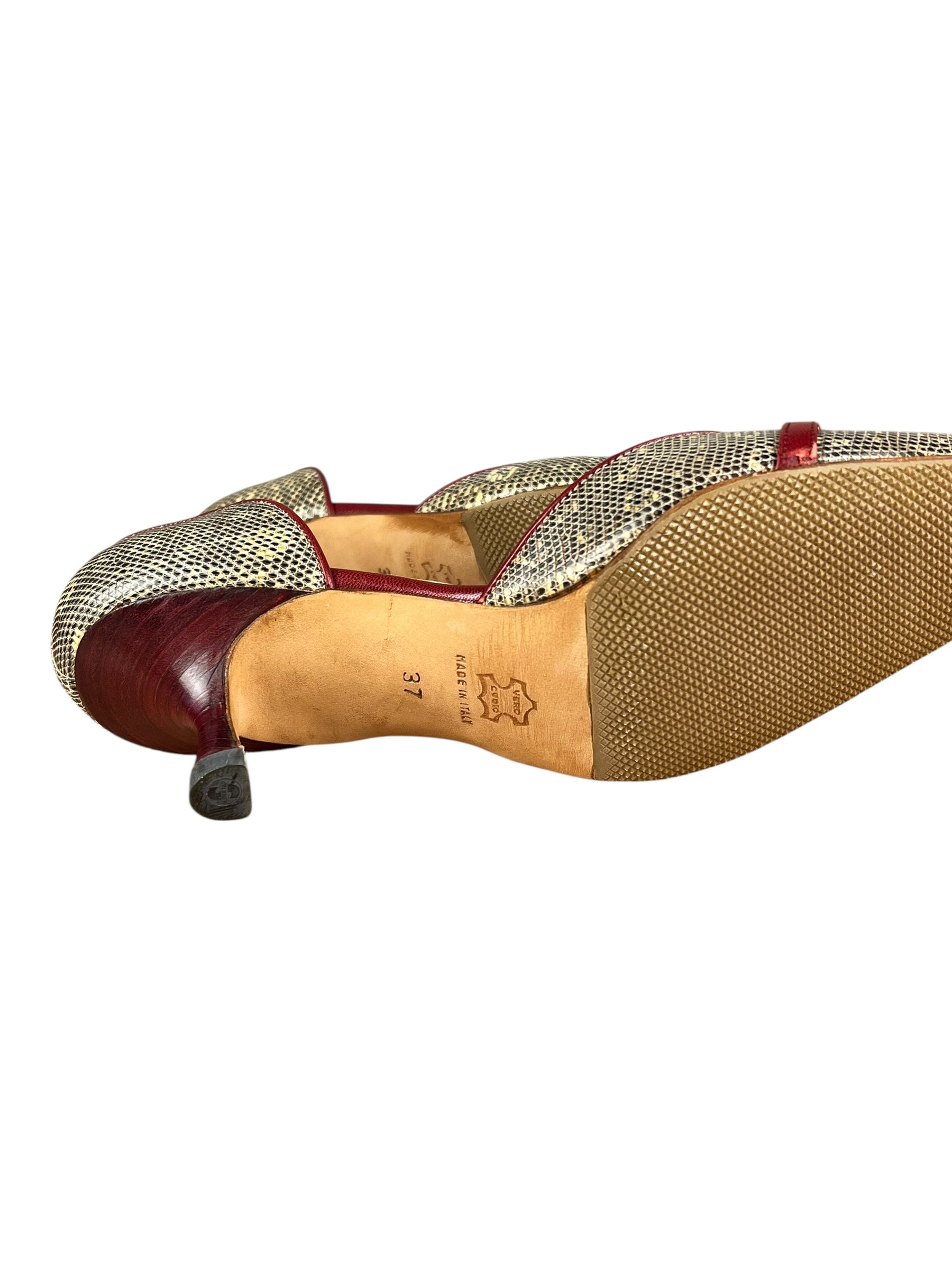Manolo Blahnik Lizard Skin Kitten Heels