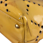 Chanel Vintage Yellow Patent Leather Perforated Tote Bag 1987