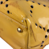 Chanel Vintage Yellow Patent Leather Perforated Tote Bag 1987