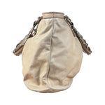 Gucci Vintage Beige Leather Ruched Handle Tote