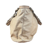 Gucci Vintage Beige Leather Ruched Handle Tote