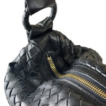 Bottega Veneta Black Intrecciato Woven Hobo Bag