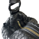 Bottega Veneta Black Intrecciato Woven Hobo Bag