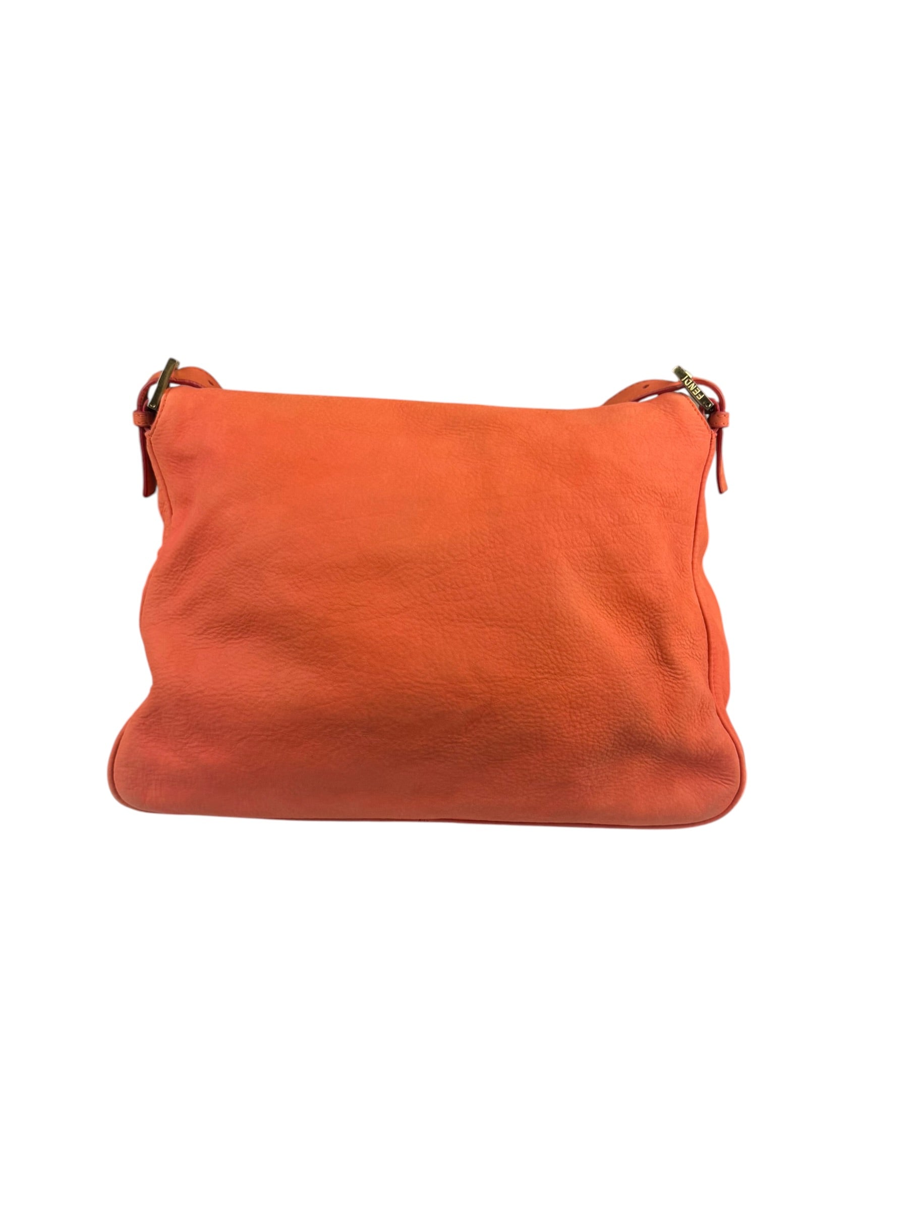 Fendi Vintage Peachy Suede/Leather Forever Flap Mamma Baguette