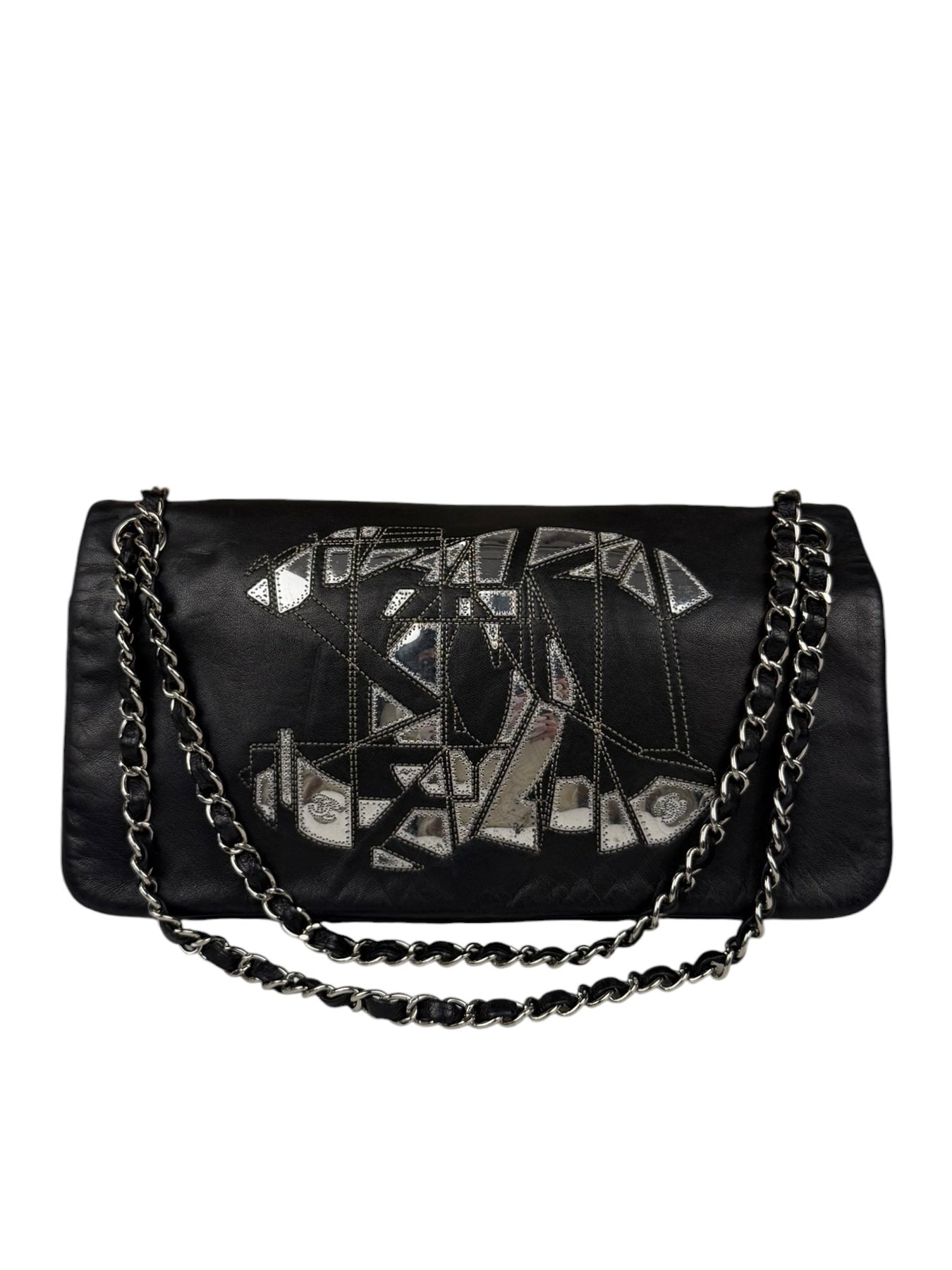 Chanel Black Leather CC Mirrored Mosaic Flap Bag 2008