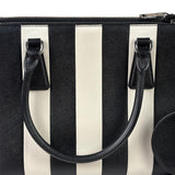 Prada Black/White Saffiano Leather Striped Two-Way Bag