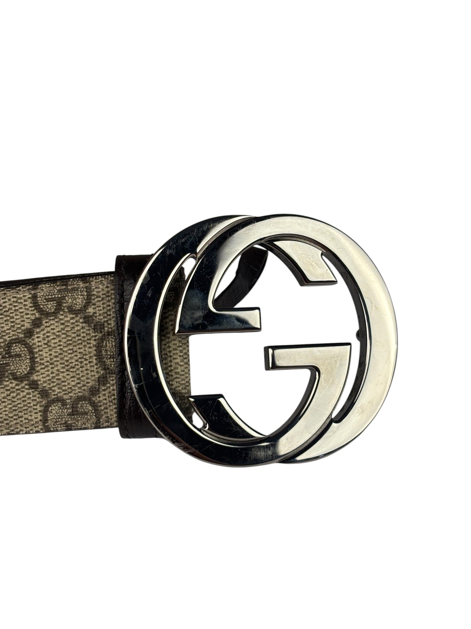 Gucci GG Supreme Leather Interlocking G Belt