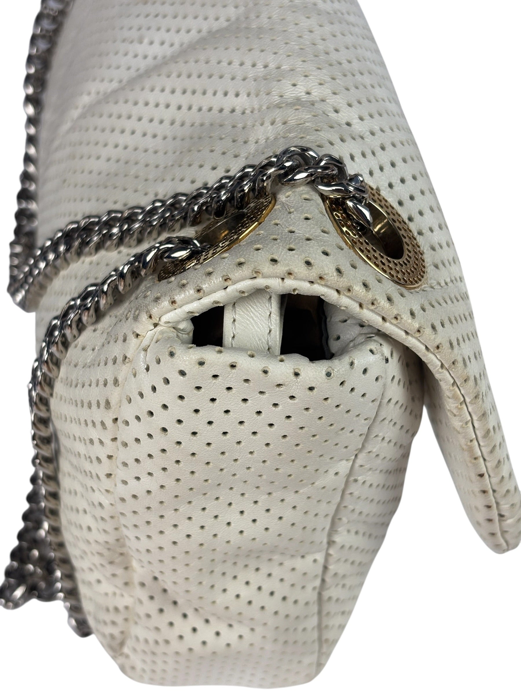 Chanel Ivory Perforated Drill Two-Tone Mademoiselle Flap Bag 2006