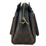 Coach Brown/Black Canvas Mini Darcie Carryall Two-Way Bag