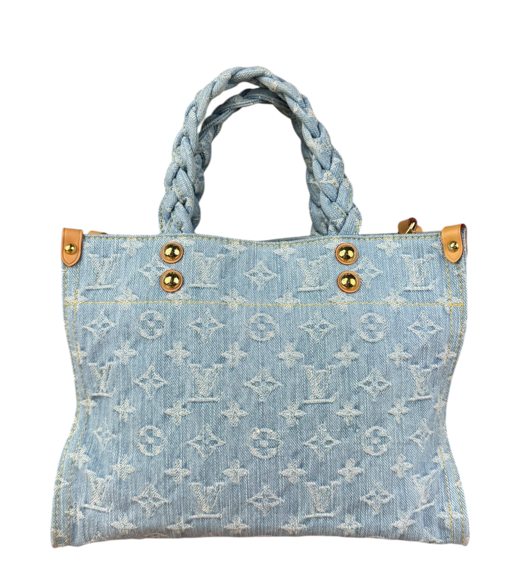 Louis Vuitton Monogram Denim Let Go PM 2Way Tote Handbag