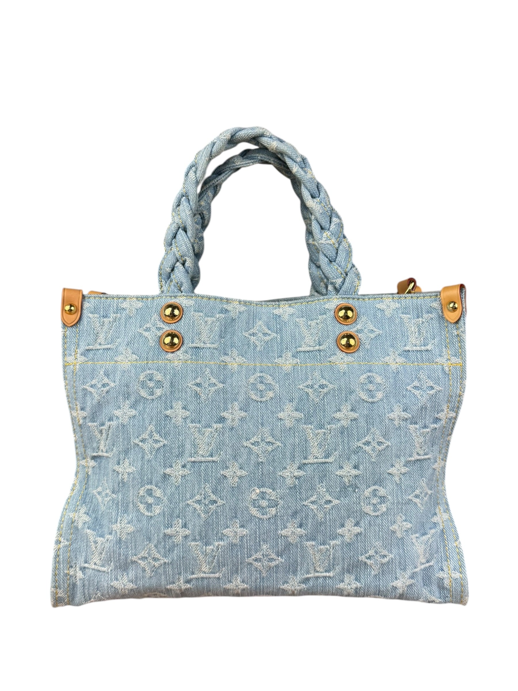 Louis Vuitton Monogram Denim Let Go PM 2Way Tote Handbag