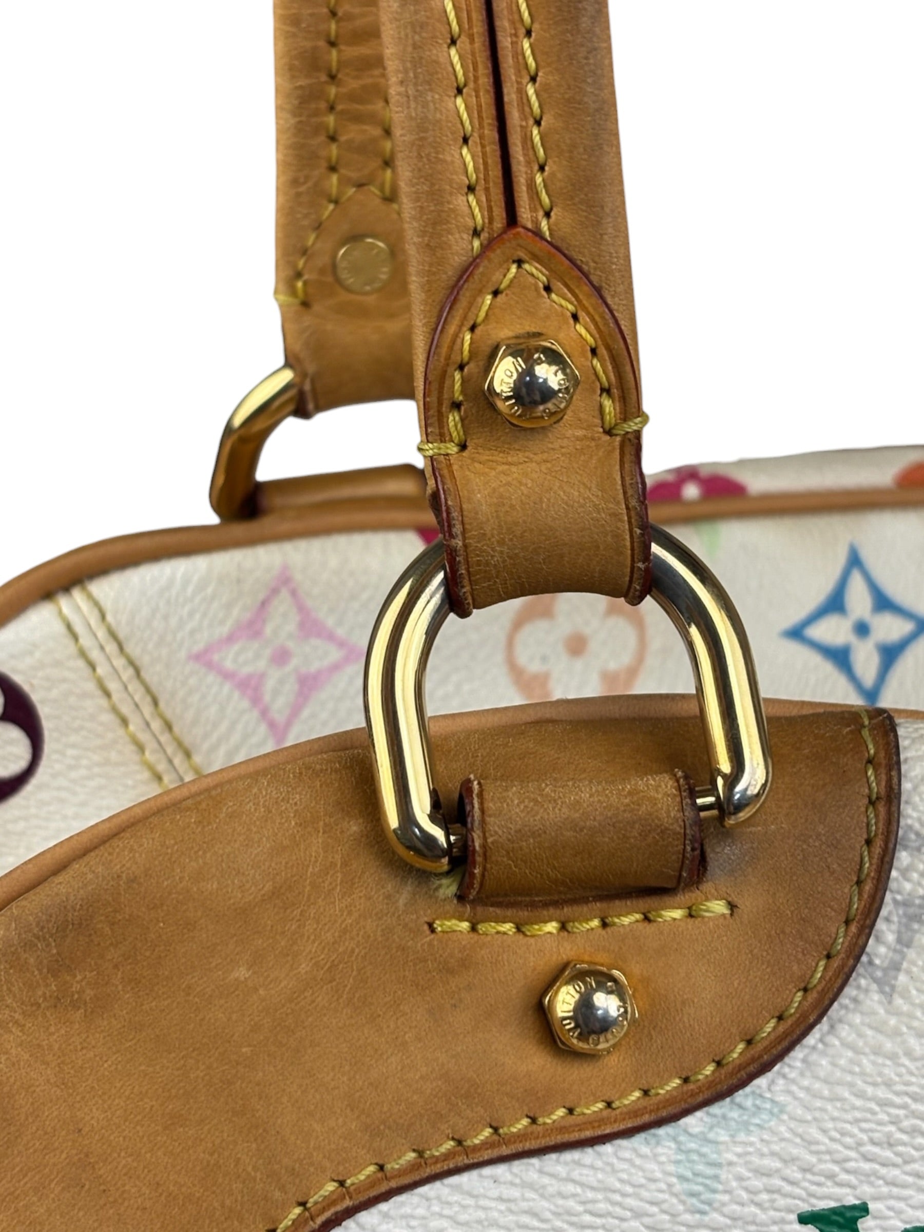 Louis Vuitton White Monogram Murakami Claudia Handbag