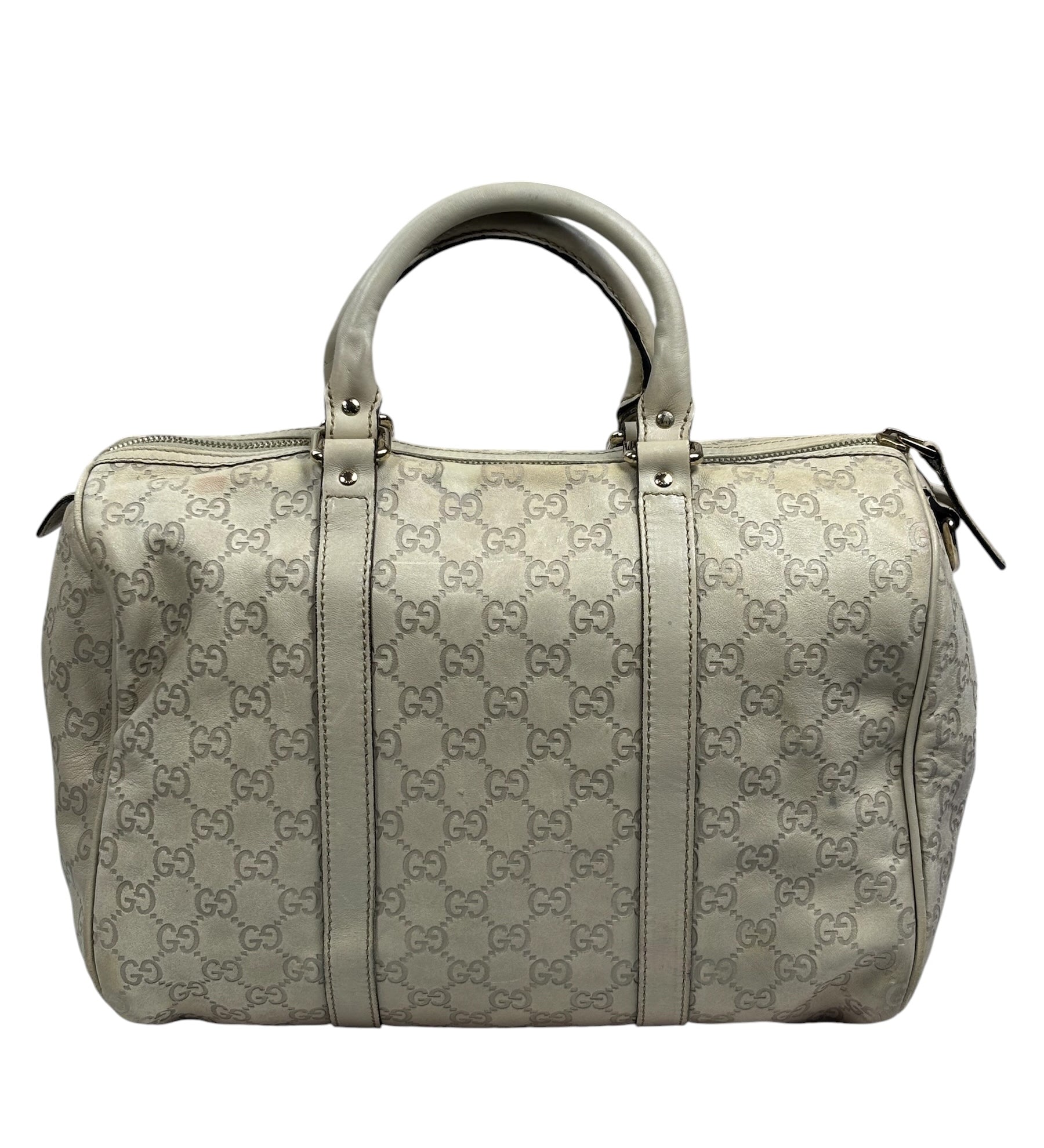 Gucci Beige Leather GG Joy Boston Handbag