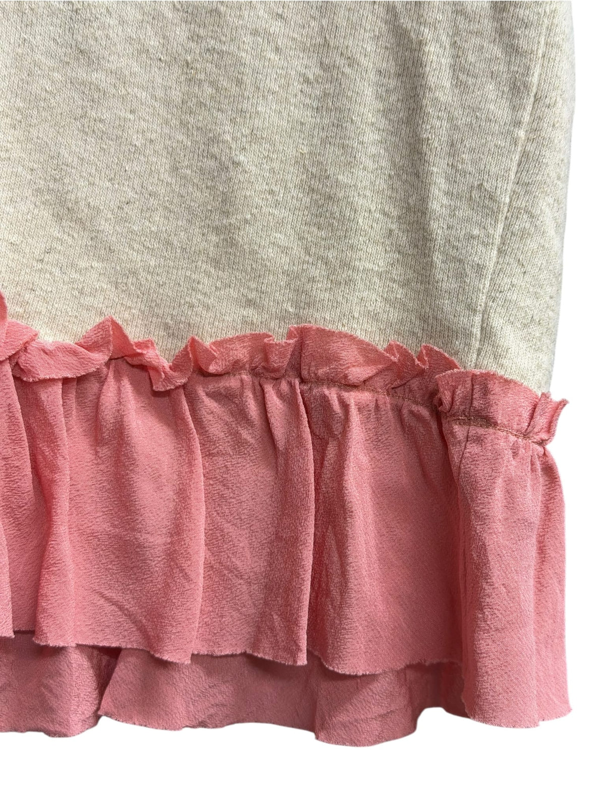 Miu Miu Pink/Beige Cotton Blend Ribbon Back Top
