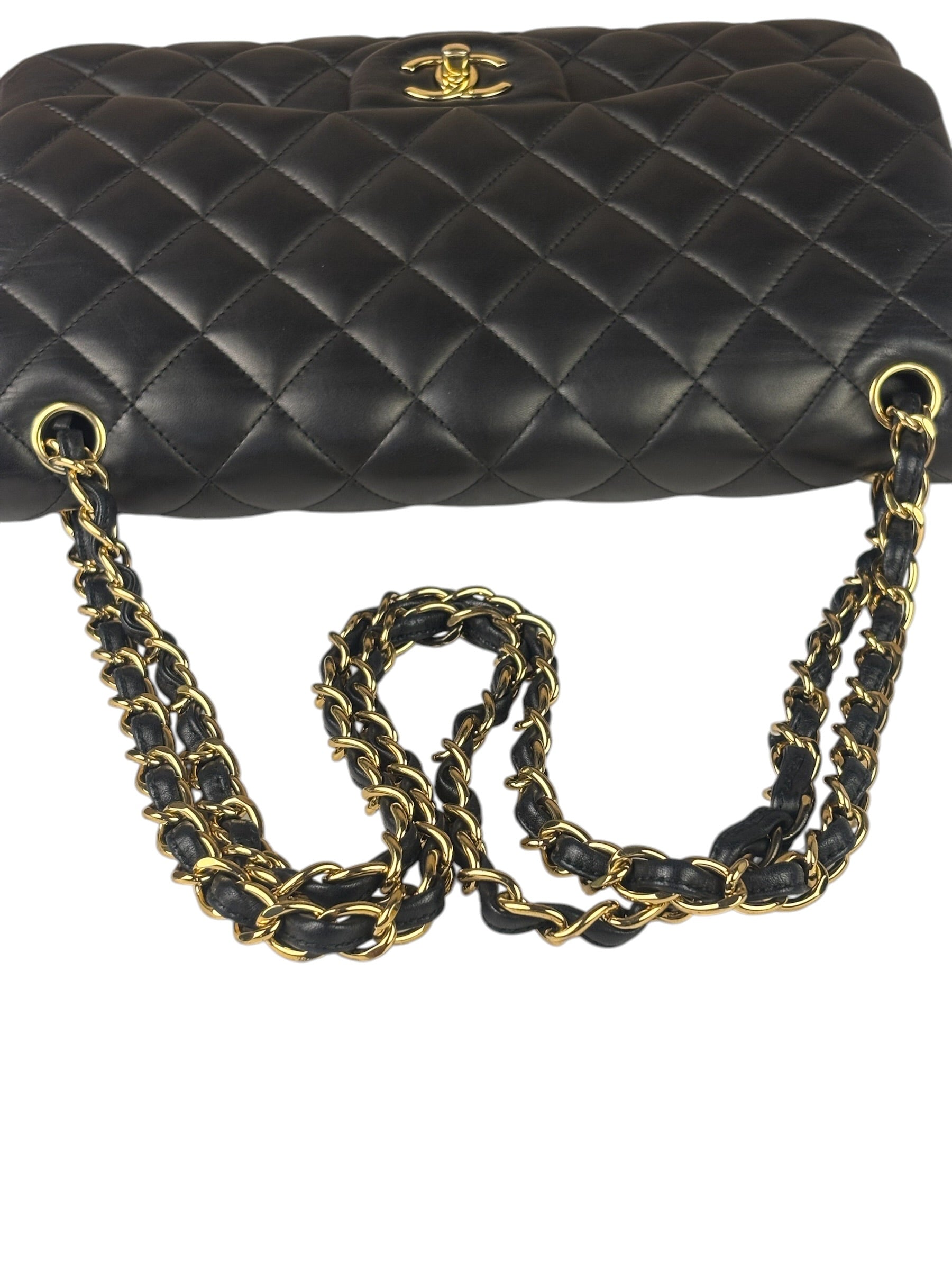 Chanel Black Lambskin Double Flap Bag 2017