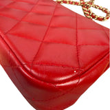 Chanel Red Lambskin Timeless Small Shoulder Bag 2017