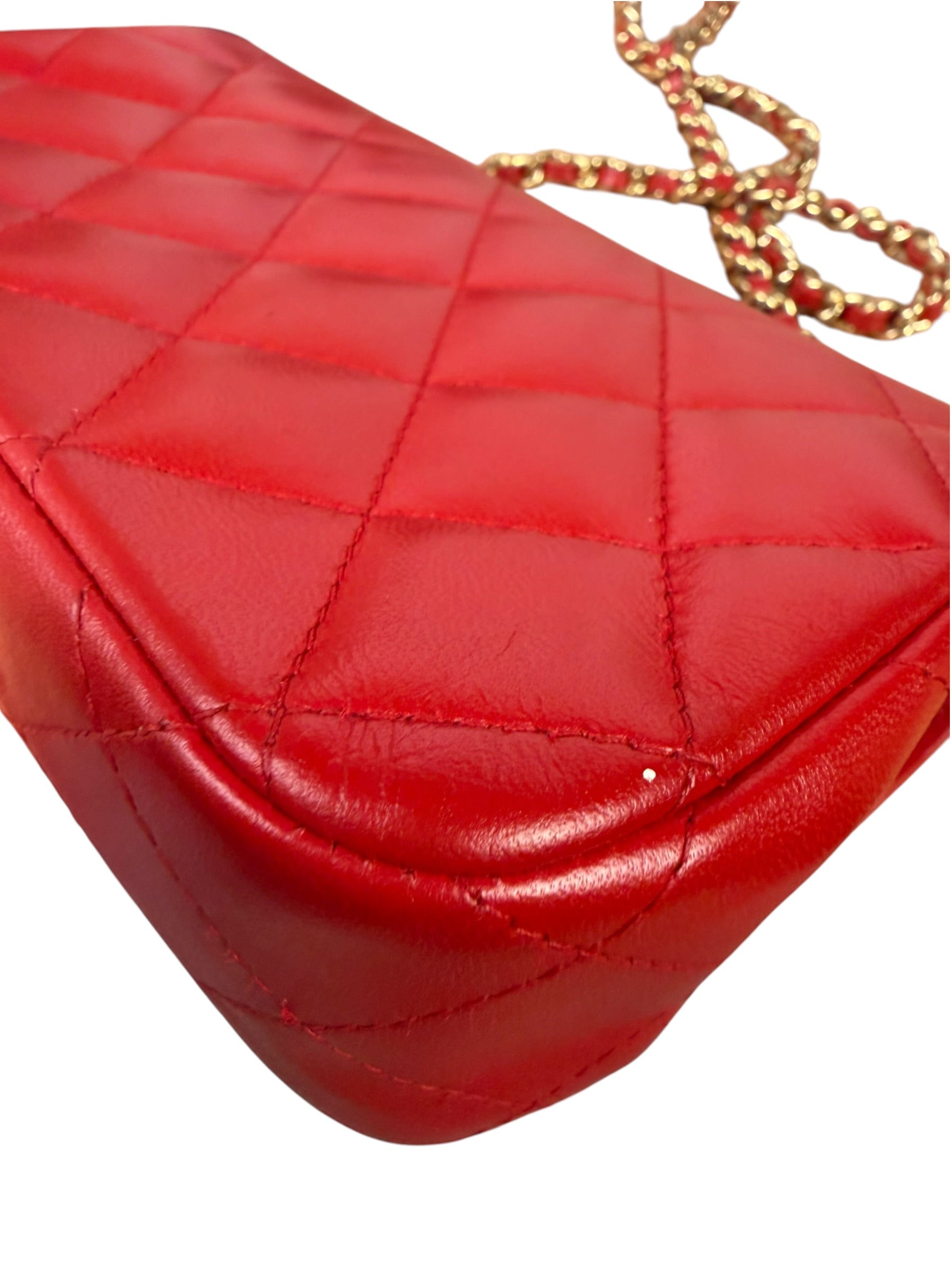 Chanel Red Lambskin Timeless Small Shoulder Bag 2017