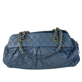 Chanel Blue Quilted Calfskin Iridescent Bowling Bag 2011