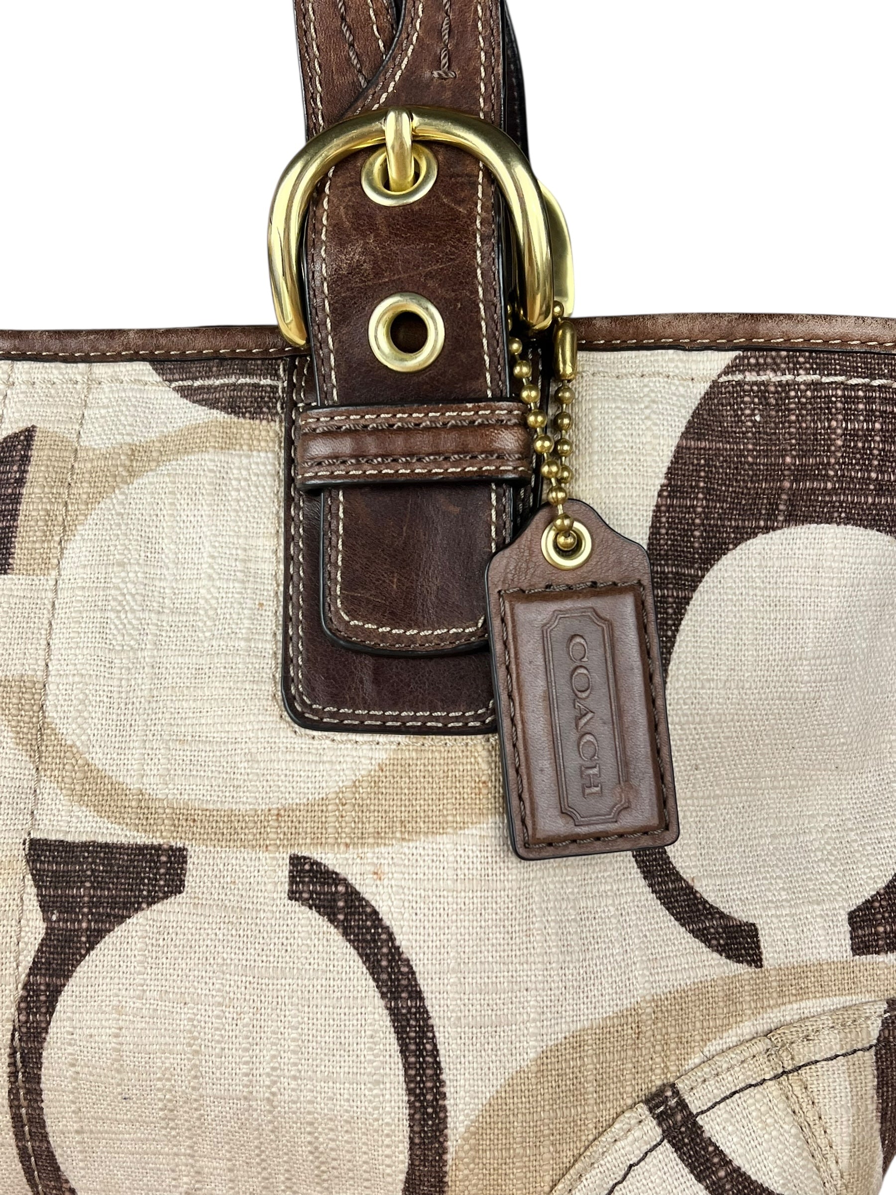 Coach Vintage Braided Strap Canvas Shoulder Bag