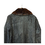 Vintage Black Collar Mink Fur Trim Jacket
