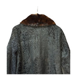 Vintage Black Collar Mink Fur Trim Jacket