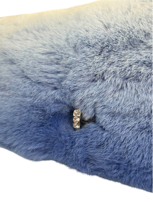 Miu Miu Blue Gradient Fur Crystal Flap Bag