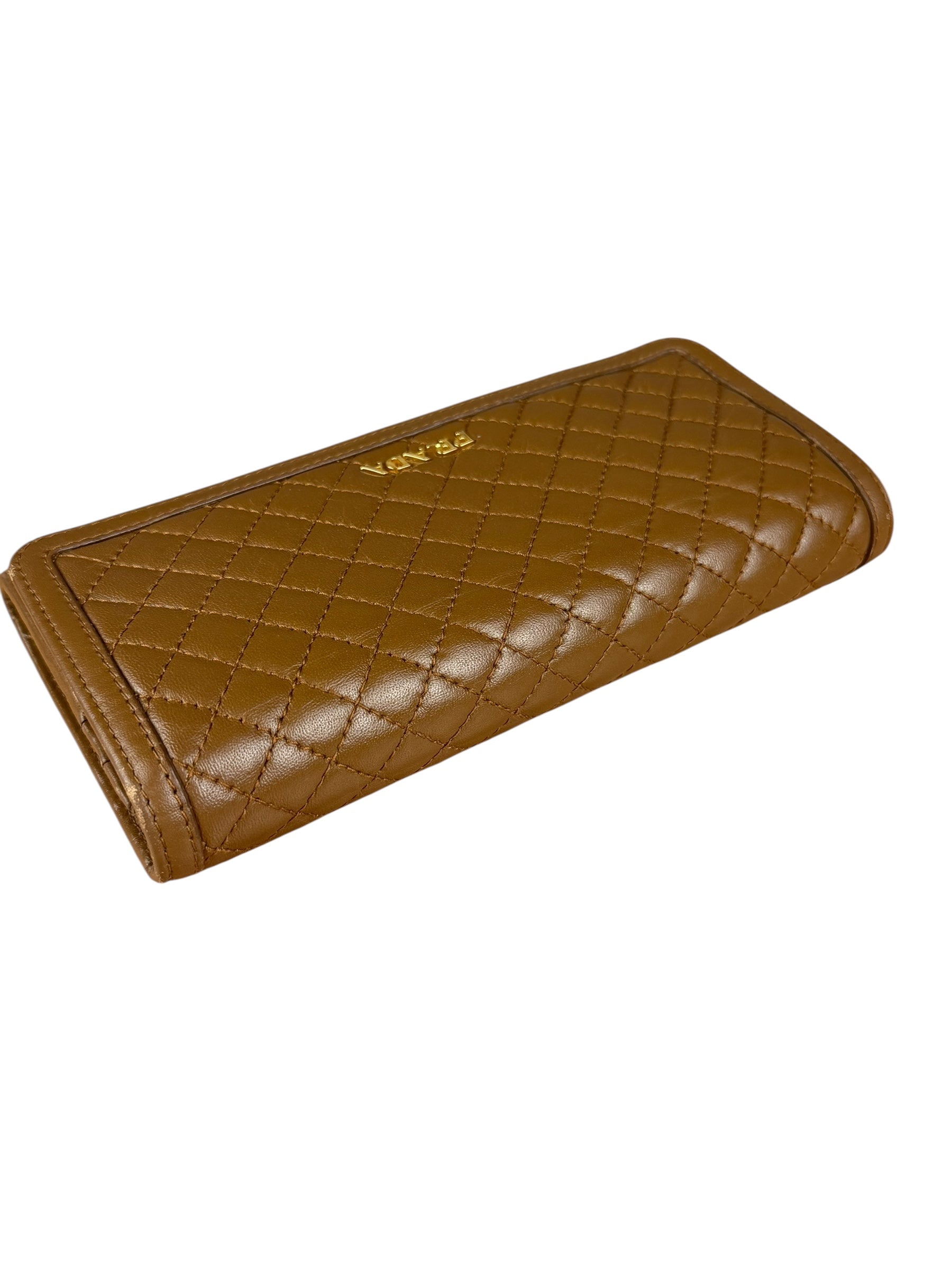 Prada Brown Quilted Leather Long Wallet