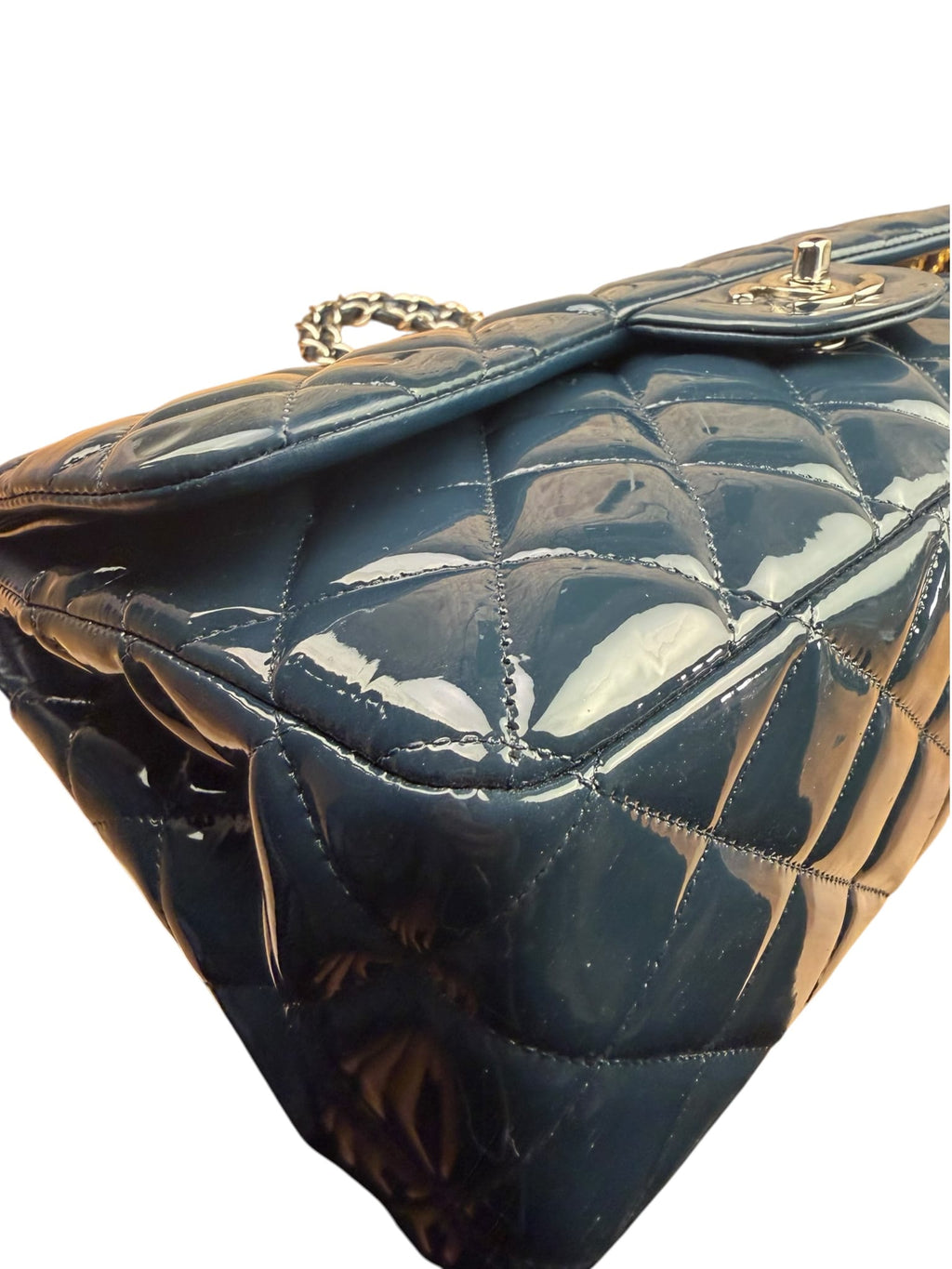 Chanel Dark Turquoise Patent Large Double Flap Bag 2010