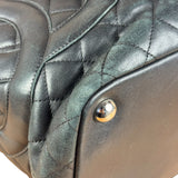 Chanel Black Leather Cambon Ligne large Tote Shoulder Bag 2004