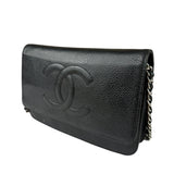 Chanel Black Caviar Flap Wallet On Chain 2013
