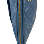 Chanel Blue Quilted Leather O-Case Zipped Pouch 2017