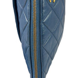 Chanel Blue Quilted Leather O-Case Zipped Pouch 2017