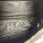 Chanel White/Black Patent Leather Trim Airplane CC Handle Bag 2005
