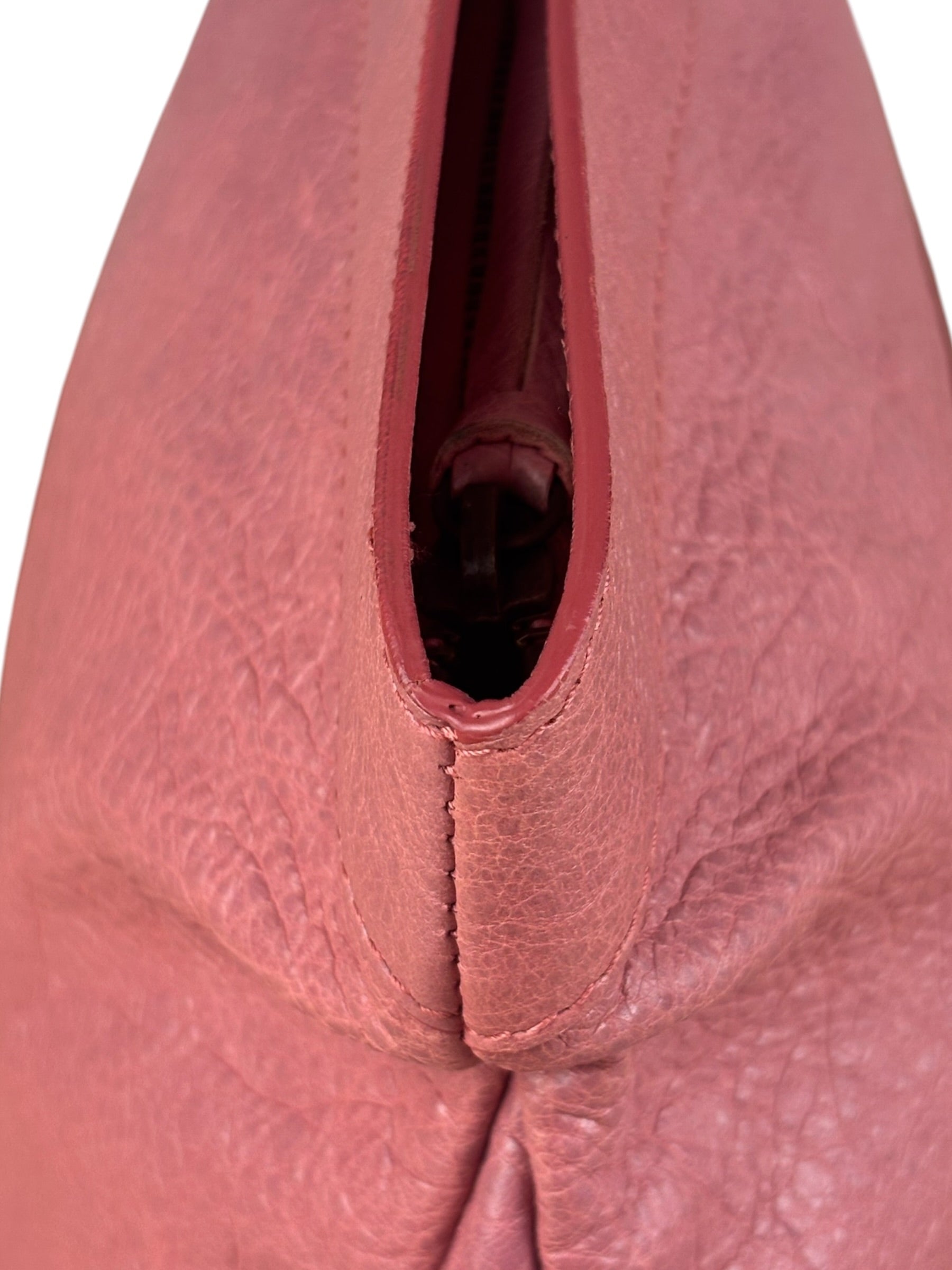 Balenciaga Rose Burbon Leather Large Premier Clutch Bag
