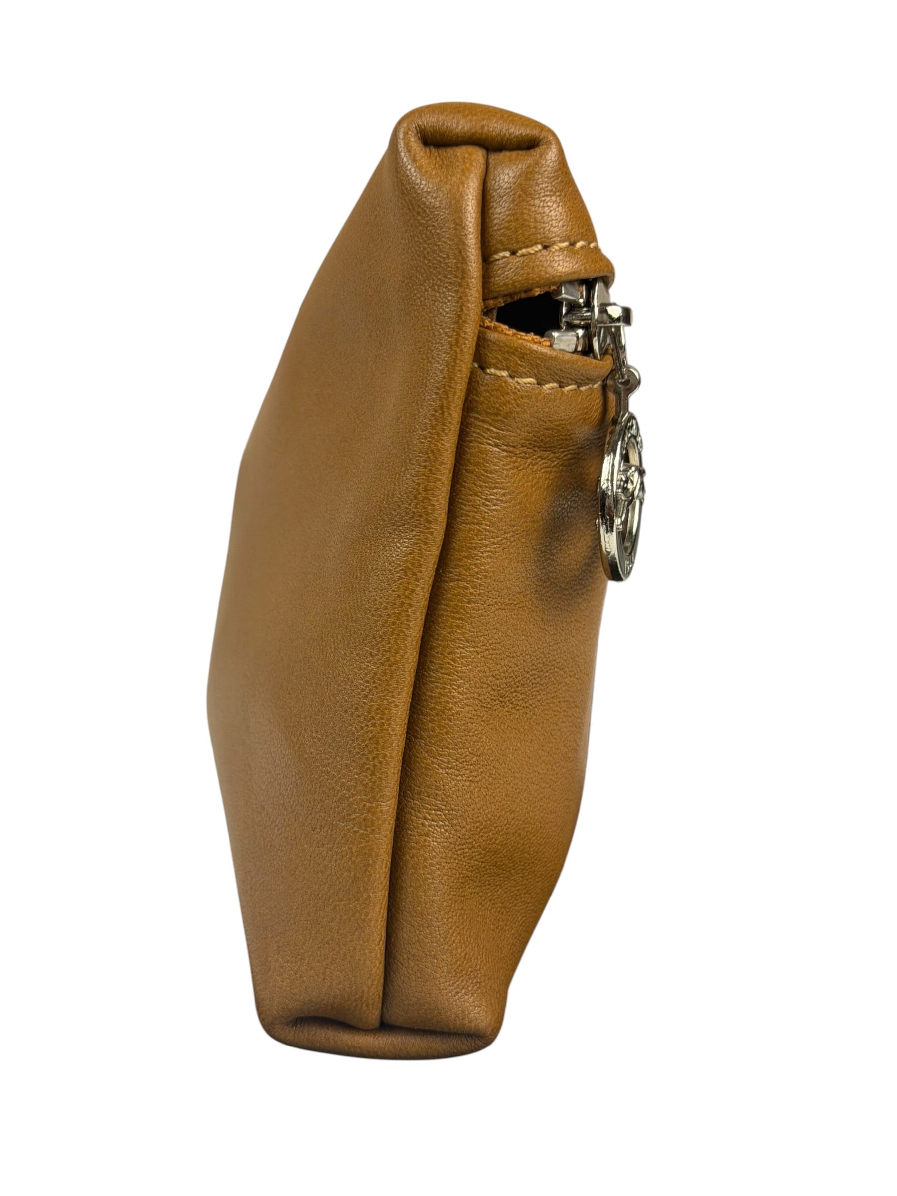 Longchamp Camel Leather Cosmetic Pouch