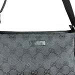 Gucci Vintage GG Black Canvas Pochette