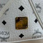 MCM Monogram White Bucket Shoulder Bag