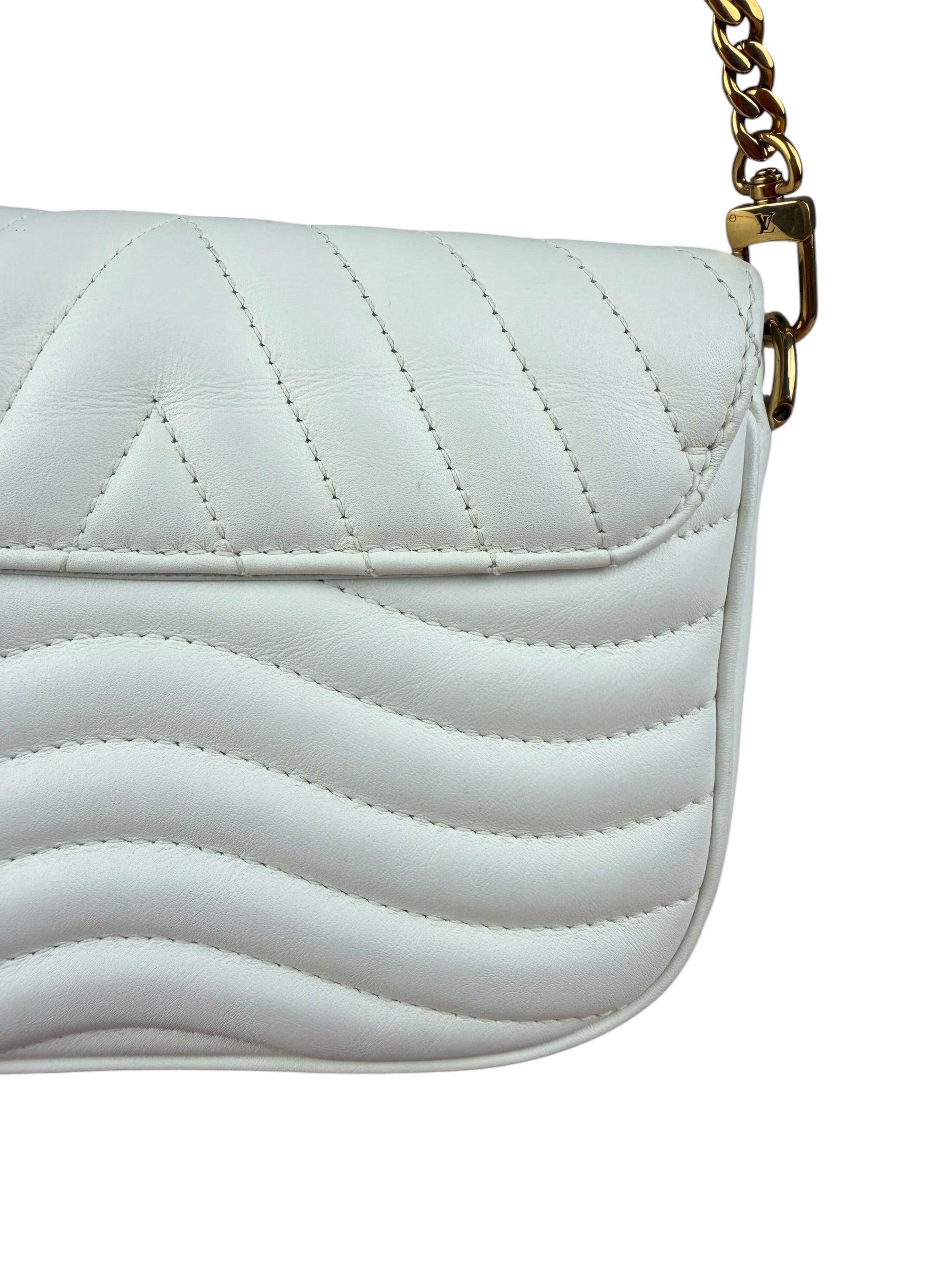 Louis Vuitton White Leather New Wave Multi Crossbody Pochette