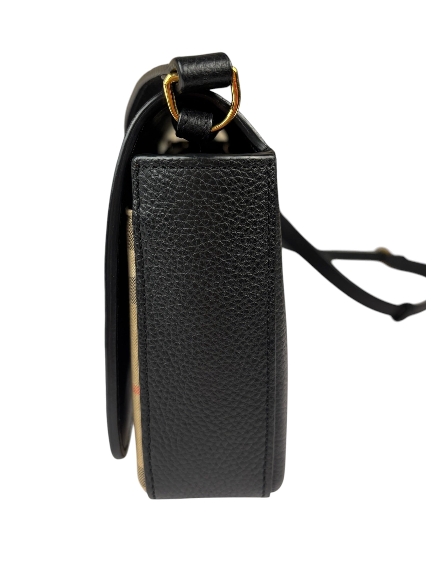 Burberry Black Leather Trim House Hampshire Crossbody